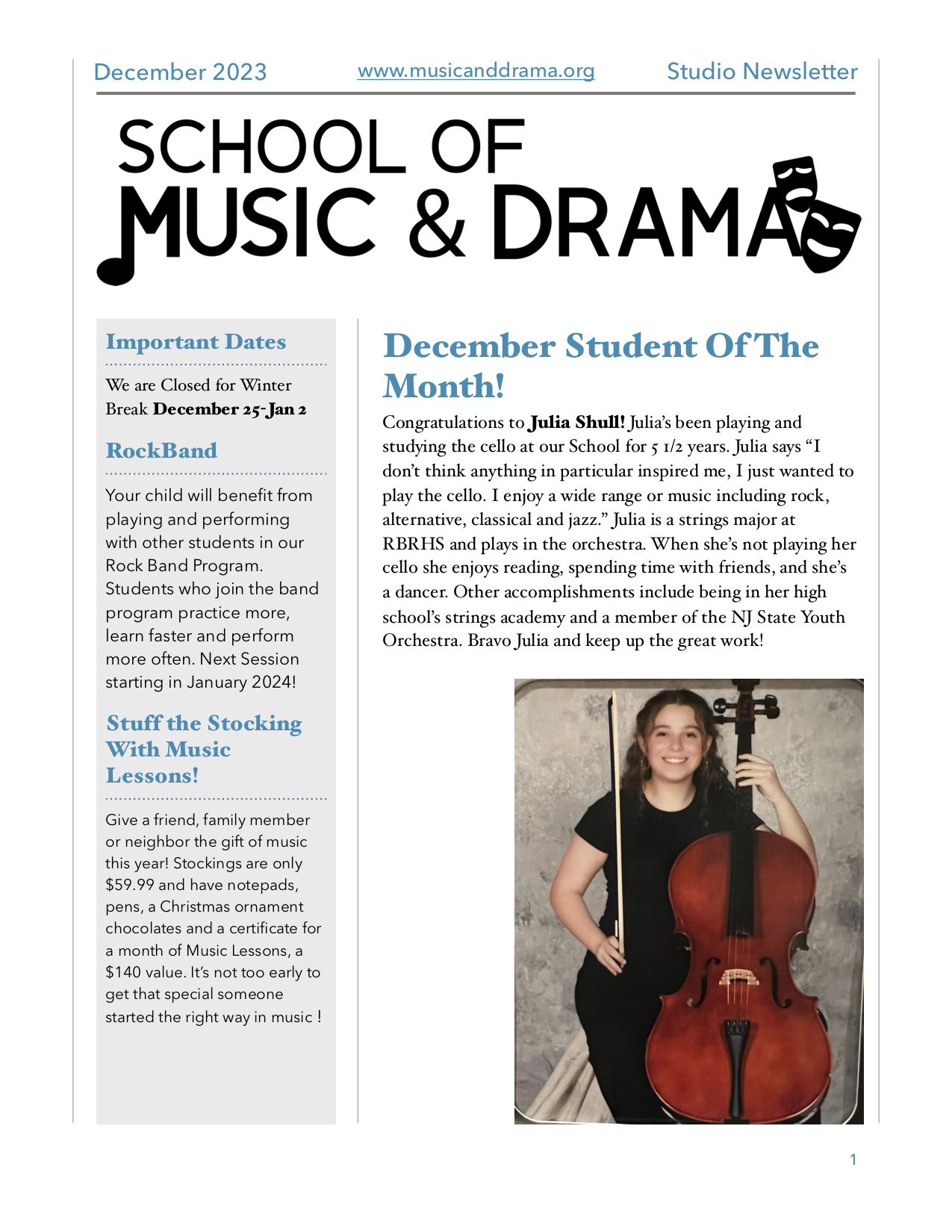 Newsletter December 2023