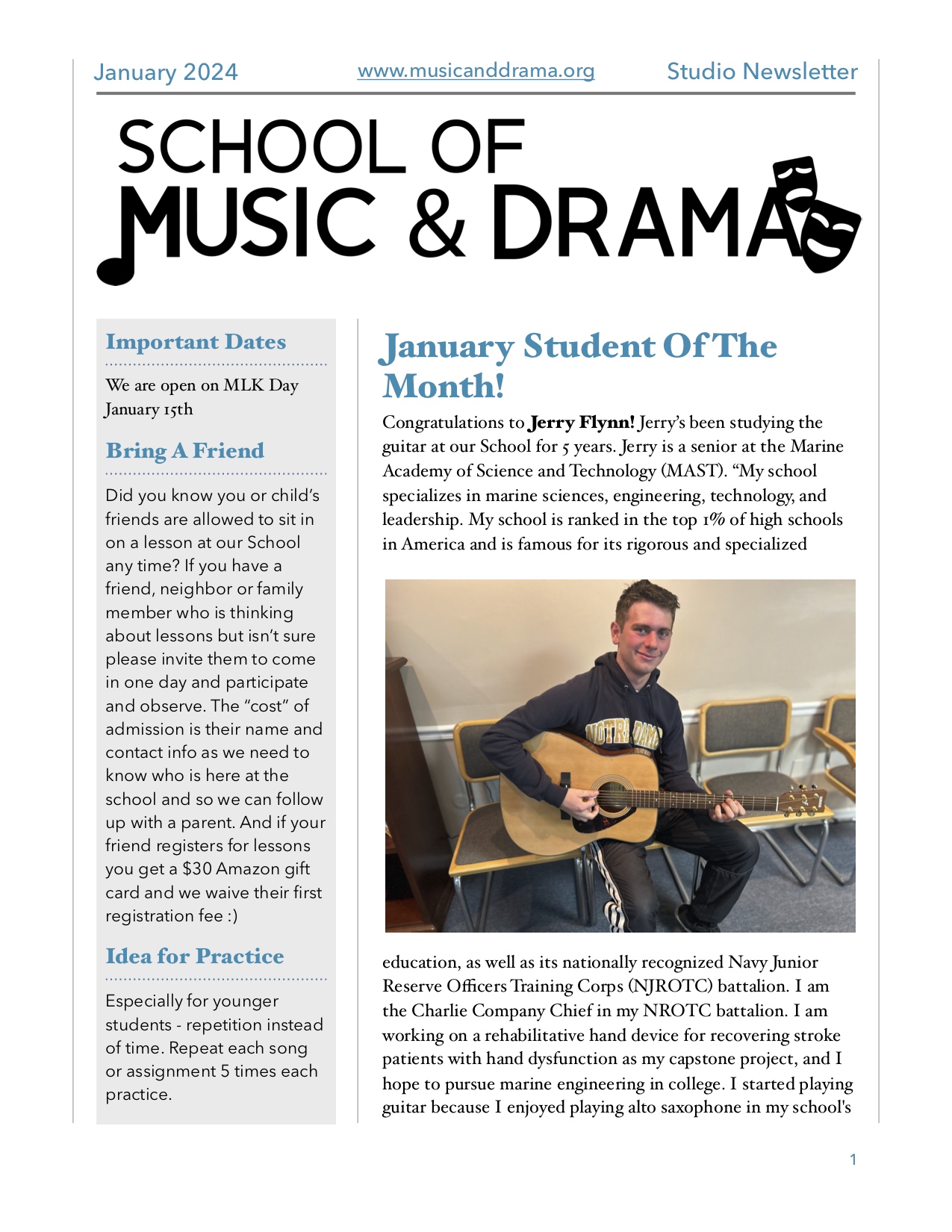 Newsletter January 2024 pg 1